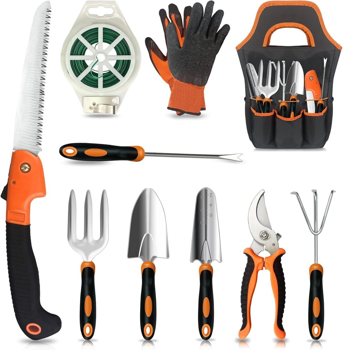 10PCS Stainless Steel Heavy Duty Garden Tool Set With Non-Slip Ergonomic Handle, Outdoor Shovel and Storage Kit - Gardening Gifts for Women and Men - Image 2