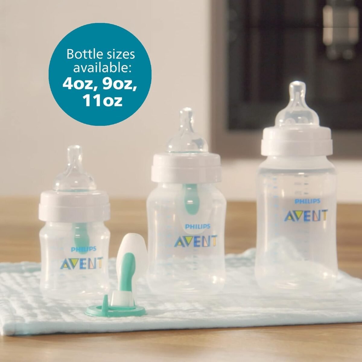 Philips Avent Anti-Colic Baby Bottle with AirFree Vent, 9oz, with Flow 2 Nipples, 1m+, 4pk, Clear, SCY703/04 - Image 12