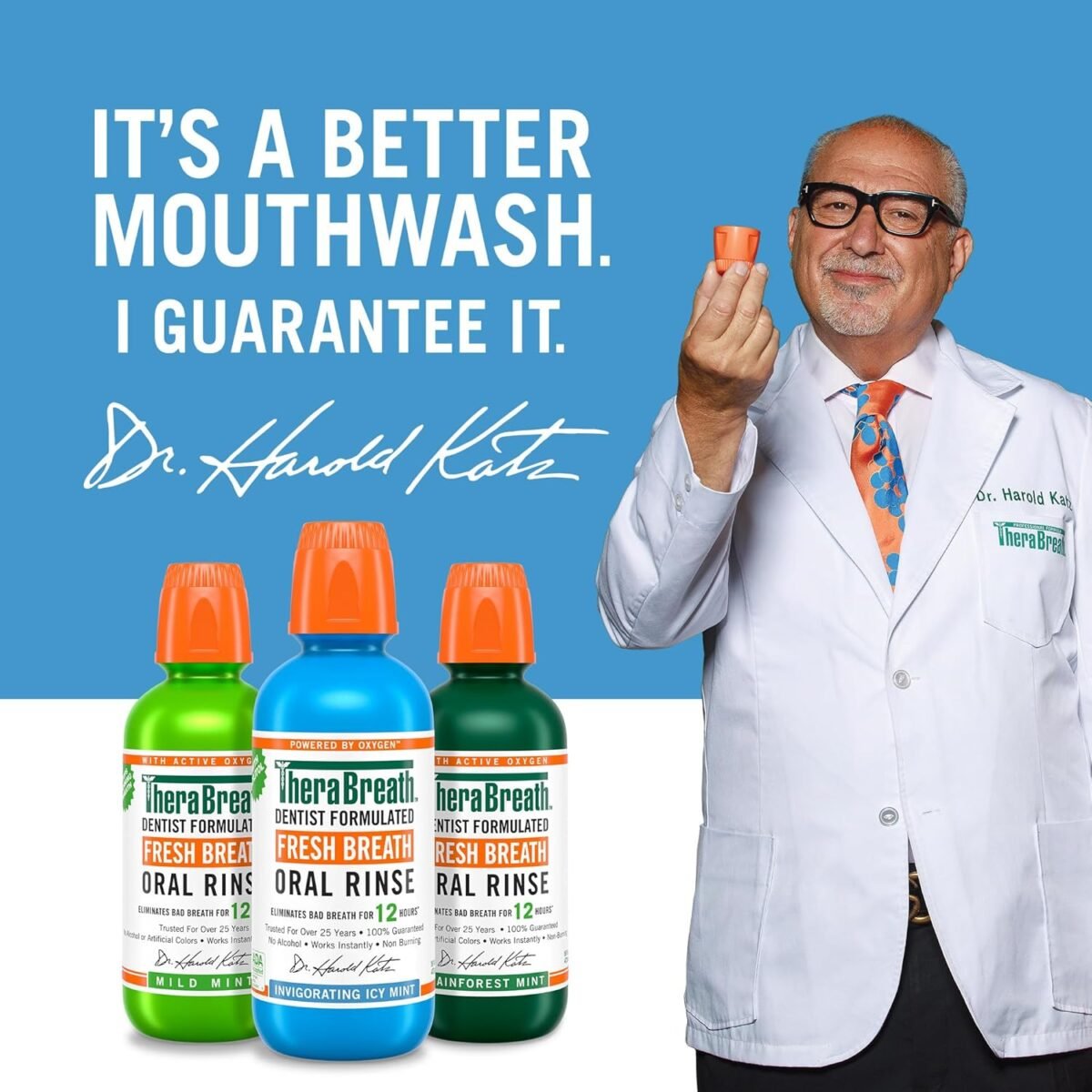 TheraBreath Fresh Breath Mouthwash, Icy Mint Flavor, Alcohol-Free, 16 Fl Oz (Pack of 2) - Image 4