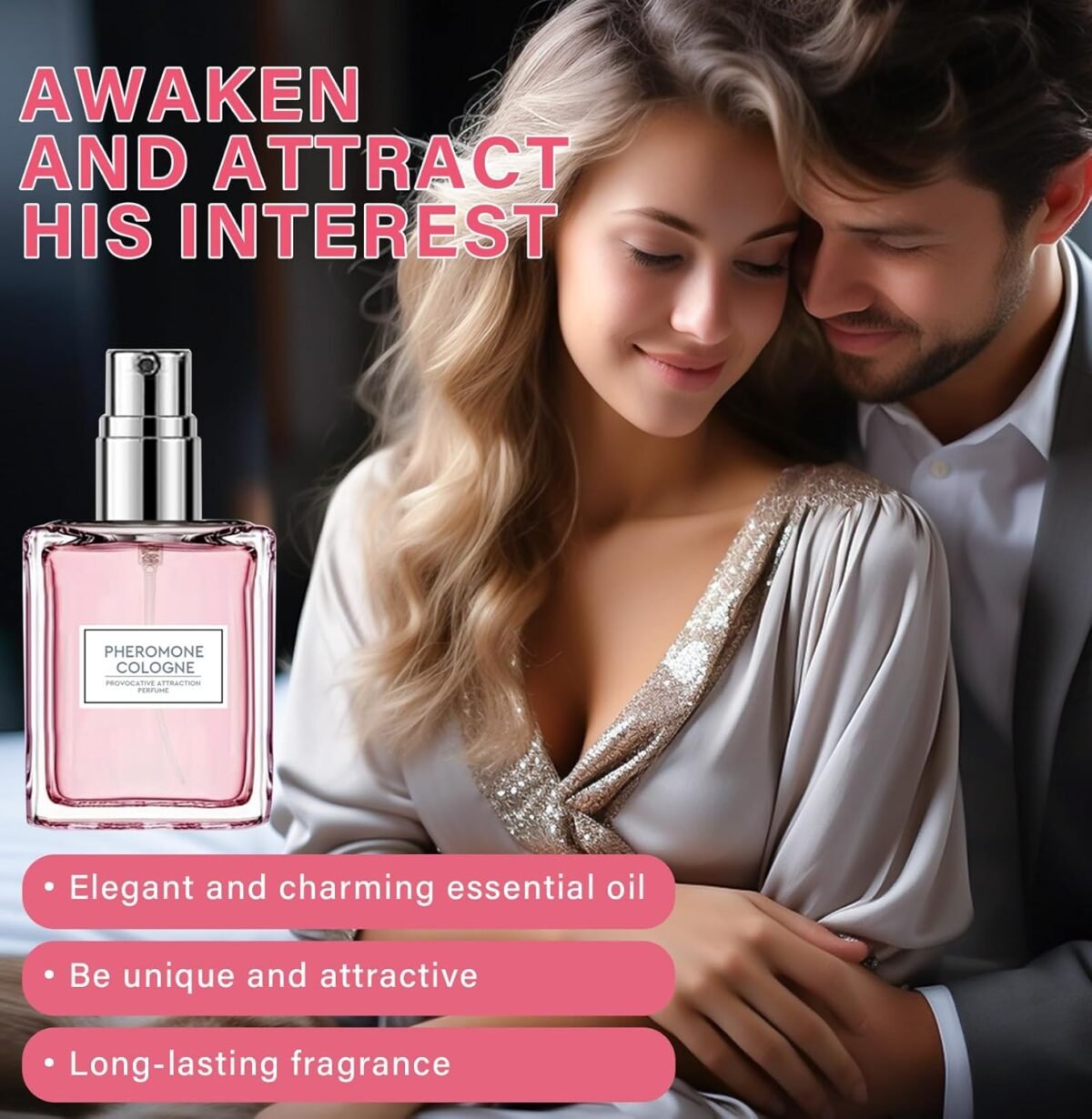 MOSKILA Pheromones Perfumes for Women, Venom Pheromone Perfume with Unique Scent to Attract Him, Lasting Fragrance for Long Time, Light Pink - Image 3