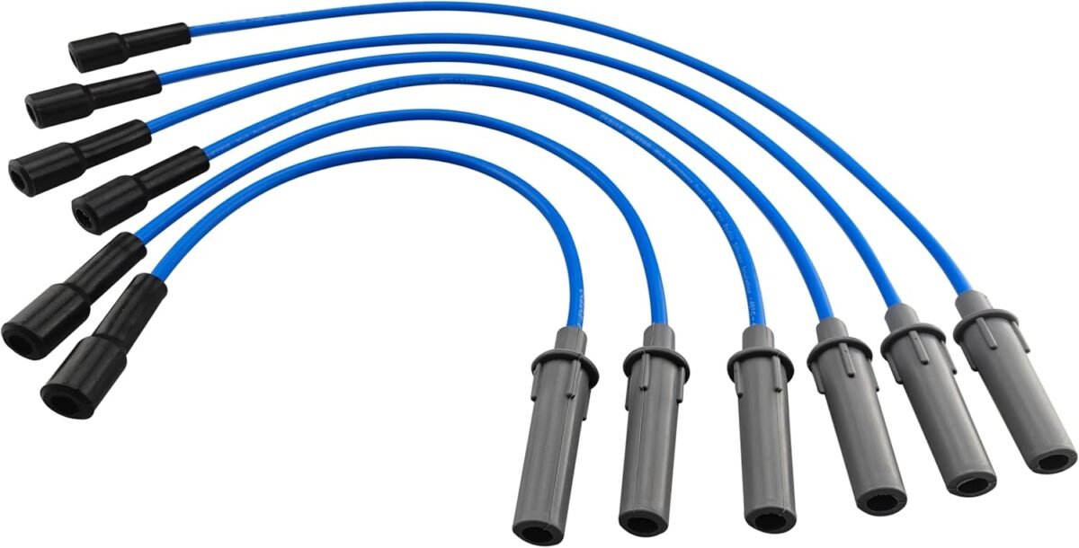 High Performance Racing Spark Plug Wires Compatible with Pacifica Town&Country Voyager Caravan Grand Caravan OHV 3.3L 3.8L V6 2001-2010 Blue - Image 3