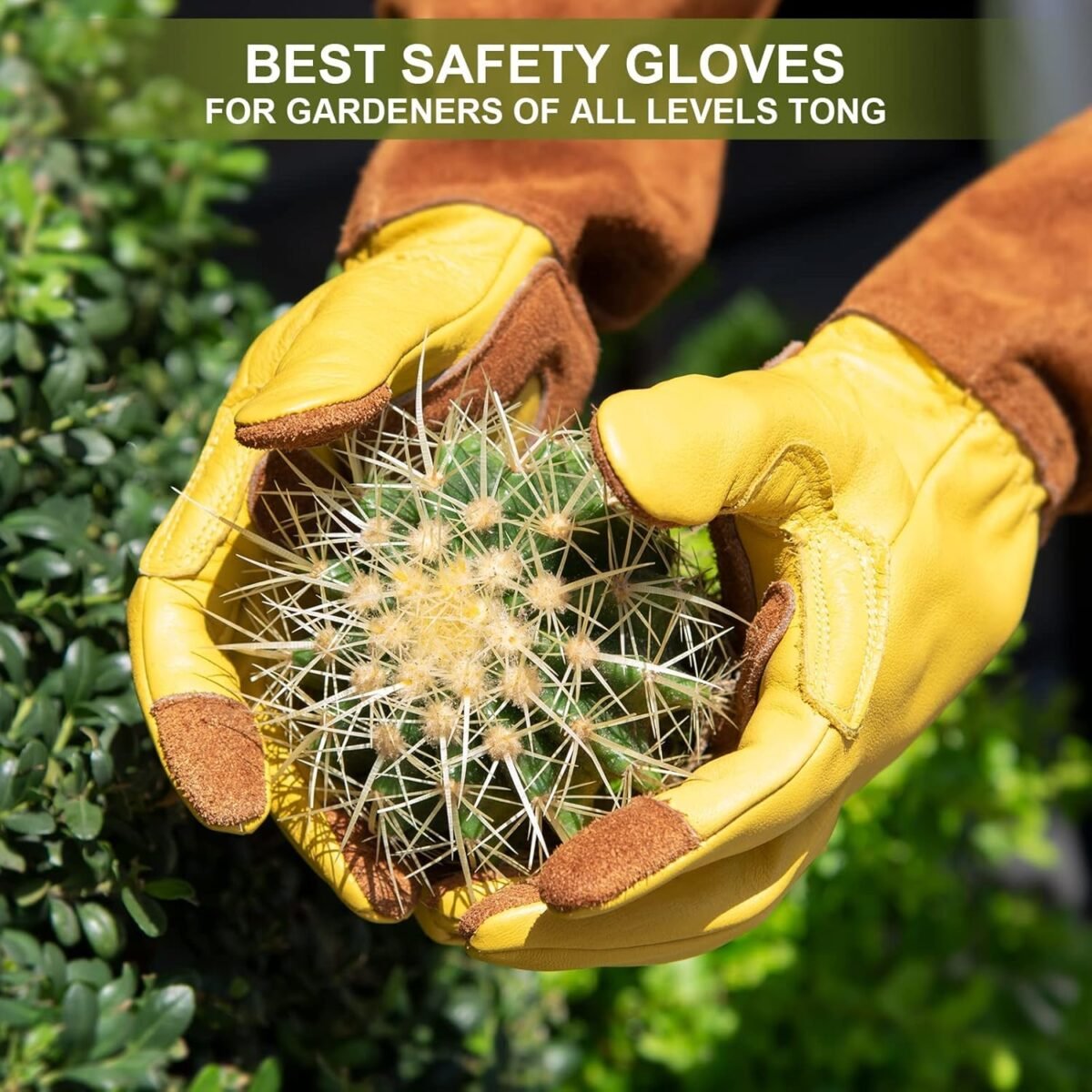 Long Gardening Gloves for Women Thorn Proof,Rose Pruning Cowhide Leather Garden Glove for Cactus, Rose and Blackberry - Image 4