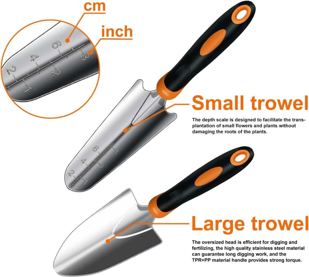 10PCS Stainless Steel Heavy Duty Garden Tool Set With Non-Slip Ergonomic Handle, Outdoor Shovel and Storage Kit - Gardening Gifts for Women and Men - Image 5