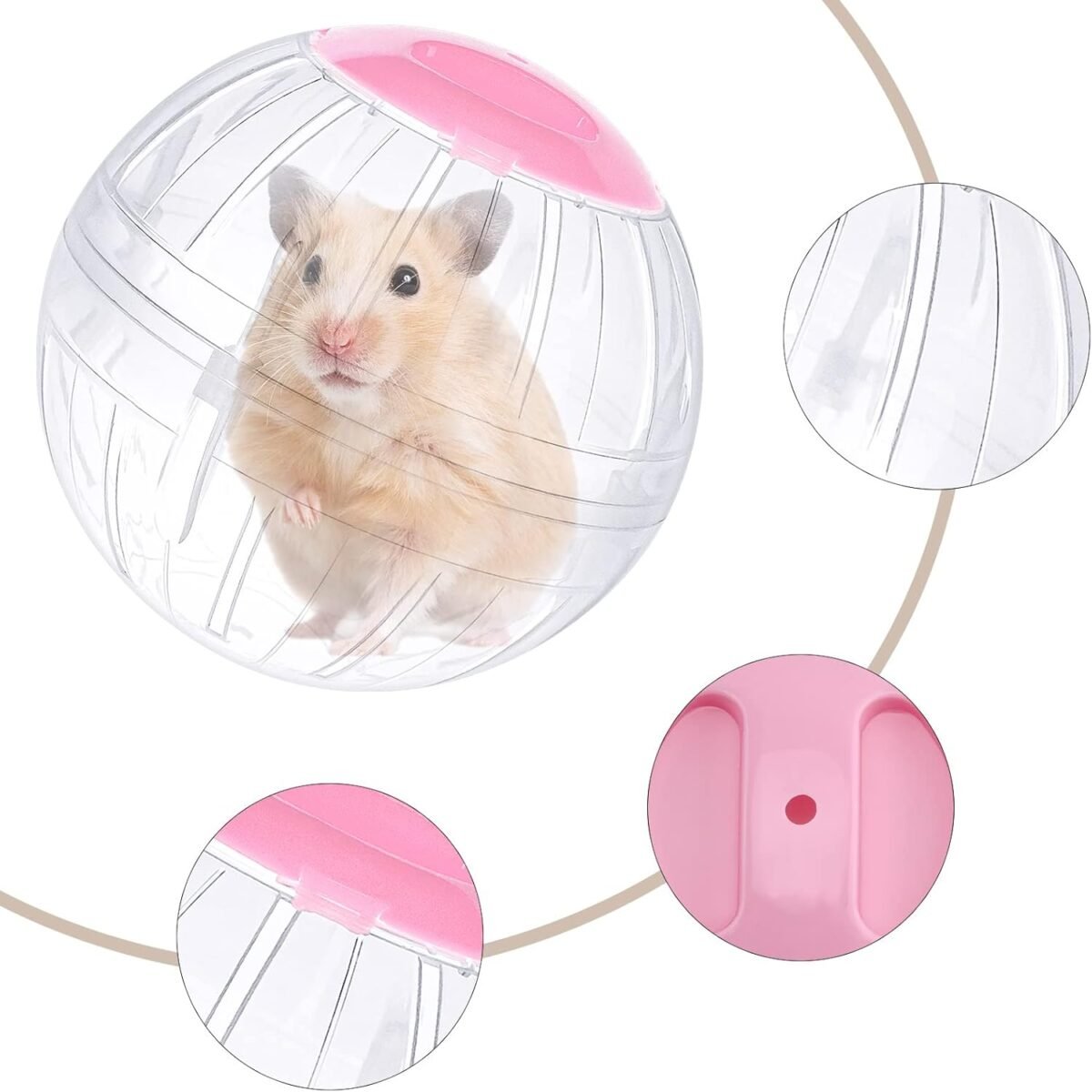 Hamster Exercise Ball, 5.7 Inch Transparent Hamster Ball Running Hamster Wheel for Dwarf Hamsters Small Pets to Reduce Boredom and Increase Activity - Image 7