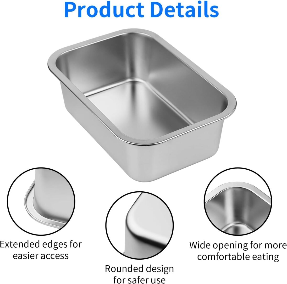 Ohtomber Stainless Steel 1.25 Gallons Large Dog Water Bowl, Metal Pet Dog Water & Food Bowl No Spilling, Outdoor Feeder Dish Plate for Cat, Big, Extra Large Pet - Image 4