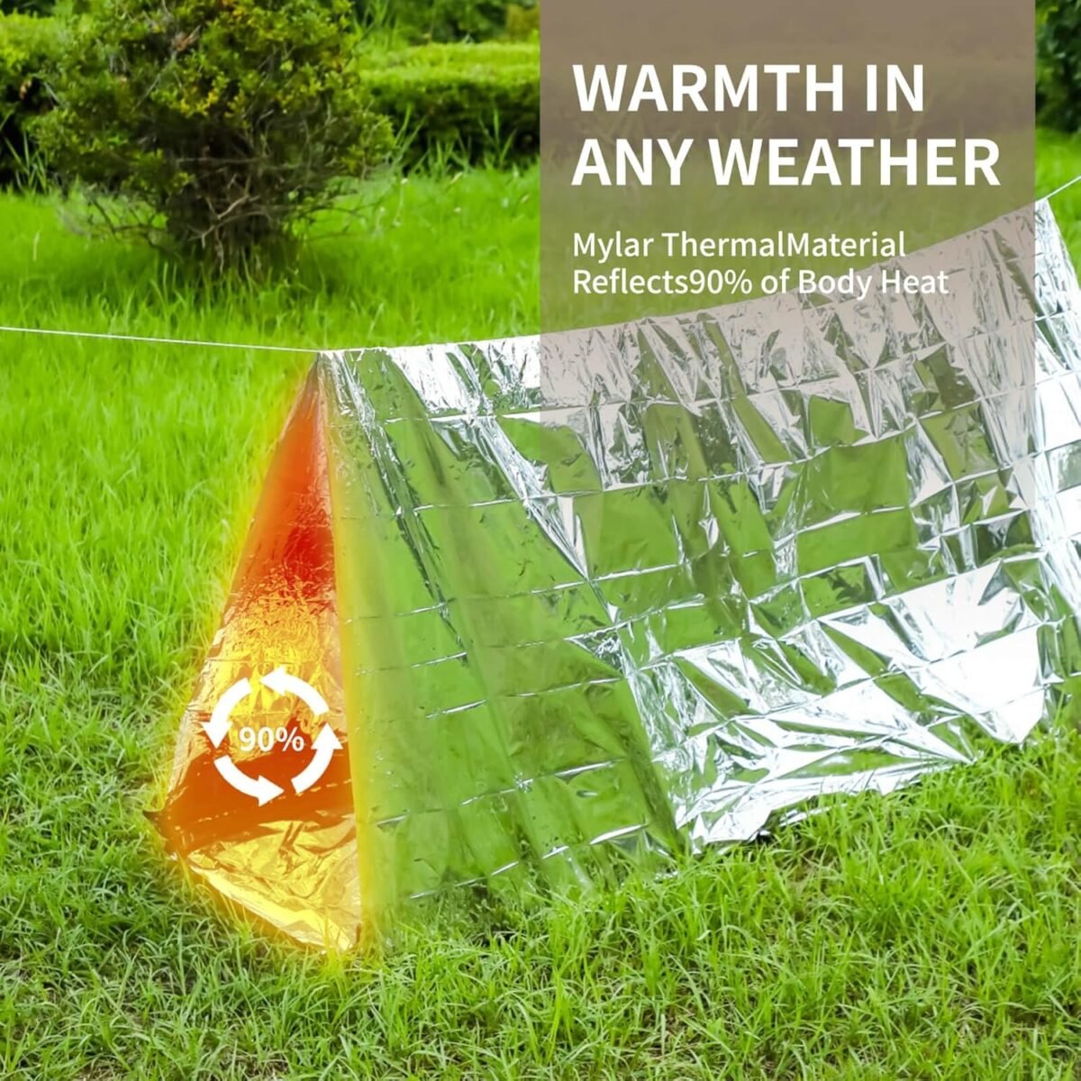 Life Emergency Shelter 7.4 oz Storm Shelter and Bivy Tent for Camping and Survival Gear Essentials, including sleeping bag, emergency blanket - Image 4