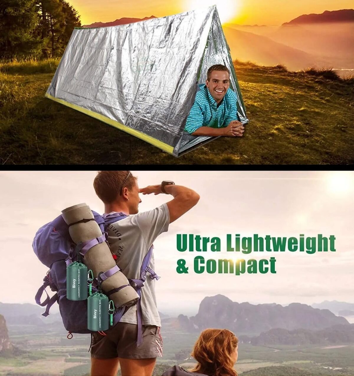 Life Emergency Shelter 7.4 oz Storm Shelter and Bivy Tent for Camping and Survival Gear Essentials, including sleeping bag, emergency blanket - Image 9
