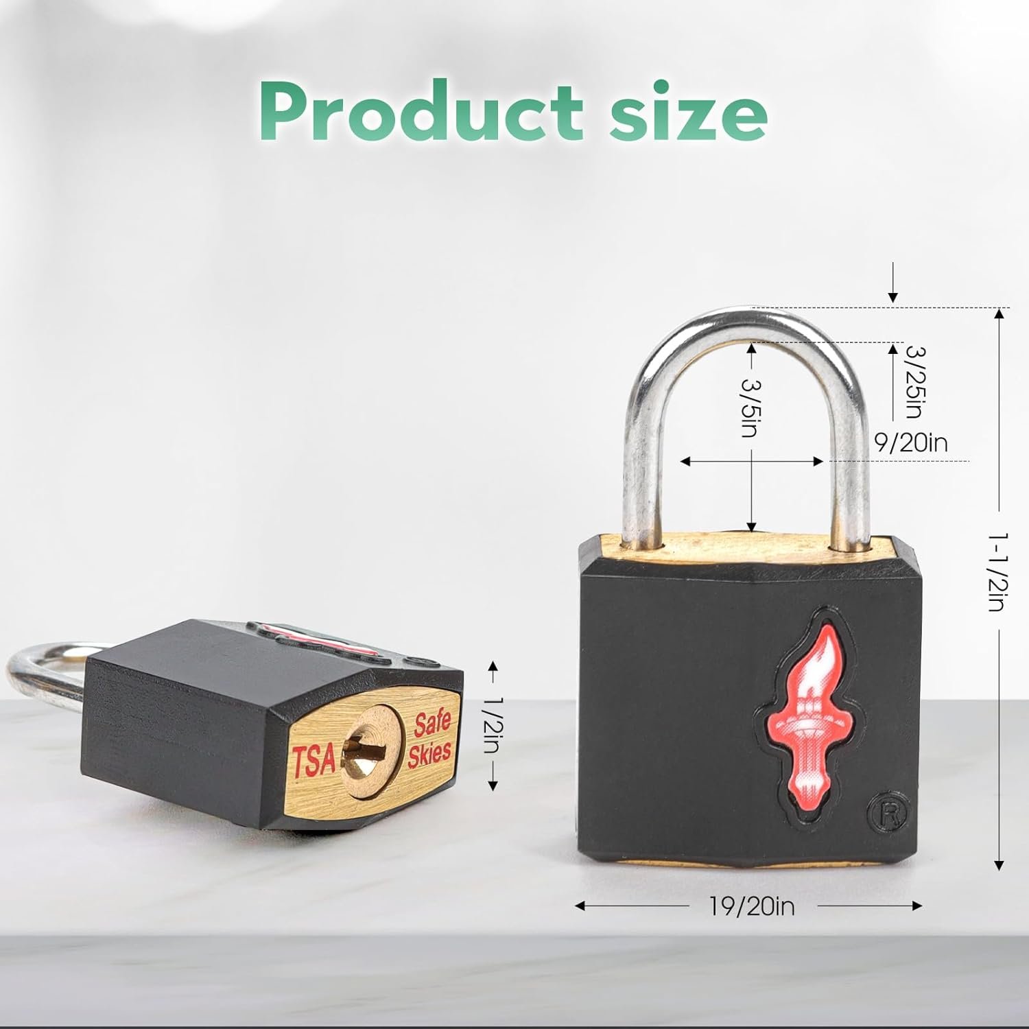 TSA Approved Luggage Lock and 6 Luggage Tags, TSA Gun Lock Also Can Suit for Suitcase, Luggage, Backpack, Laptop Bag, Locke 6 Pack Black - Image 3