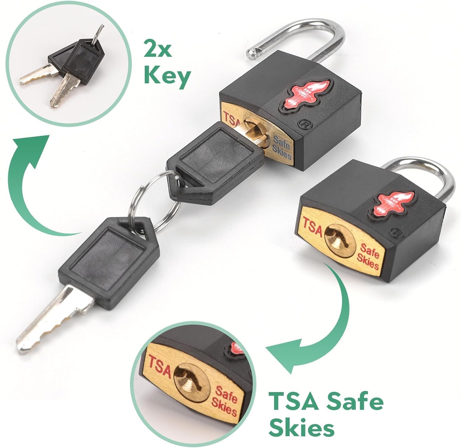 TSA Approved Luggage Lock and 6 Luggage Tags, TSA Gun Lock Also Can Suit for Suitcase, Luggage, Backpack, Laptop Bag, Locke 6 Pack Black - Image 6