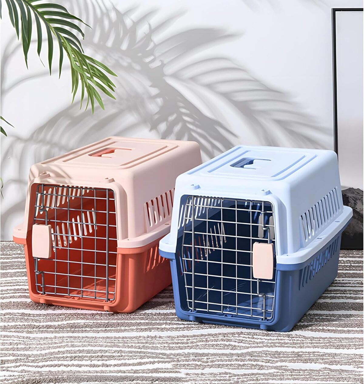 LLGJ-Pets Carrier，Kennel，23 In. long，Hard-Sided，for Dog/cat up to 23 lbs ，suit for Airline/Road Travel（blue） - Image 8