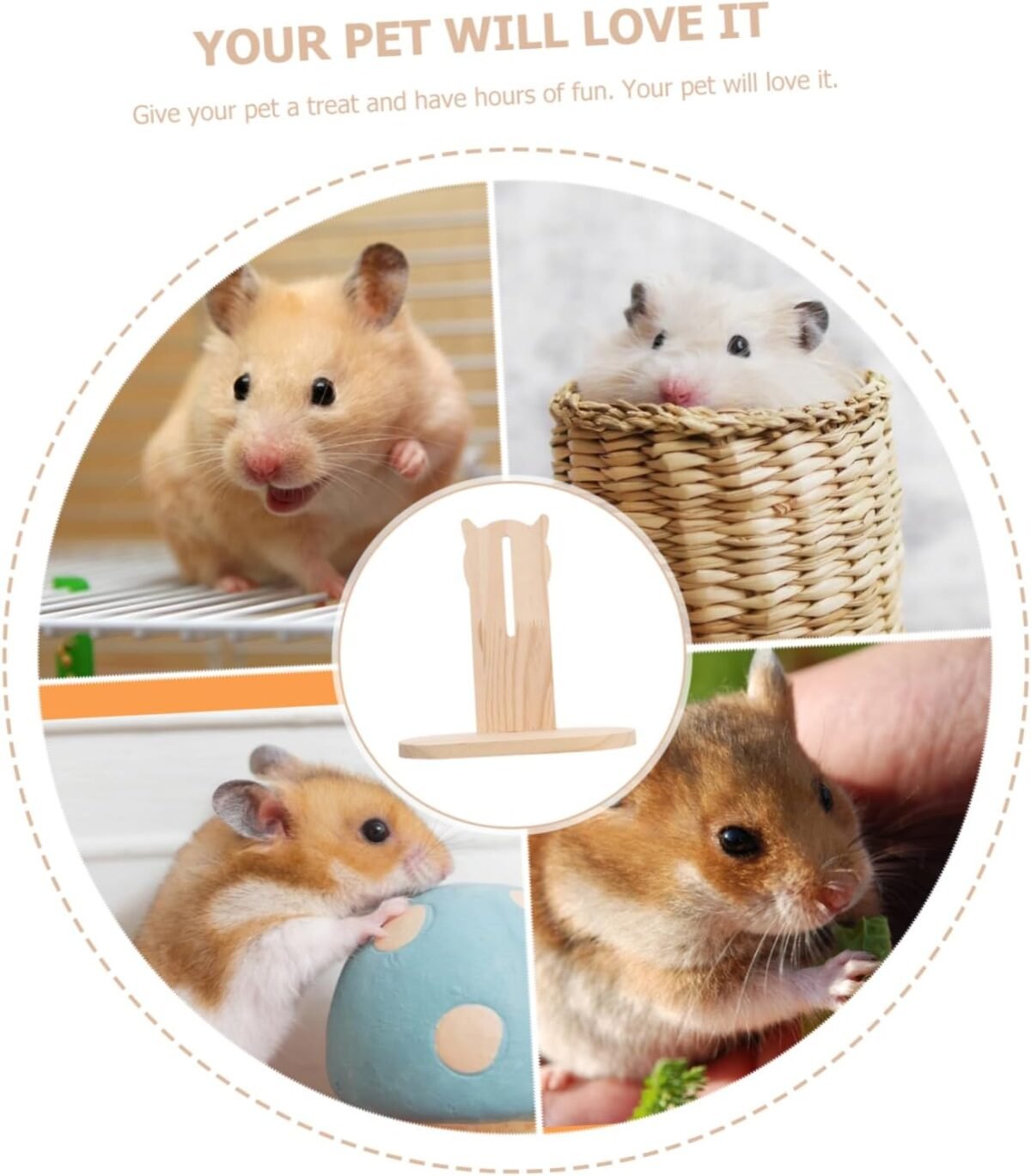 SUPVOX Wooden Hamster Wheel Base Stable Storage Holder for Hamster Running Wheel Silent Wheel Rack for Pets for Dwarf Hamsters and Mice - Image 6