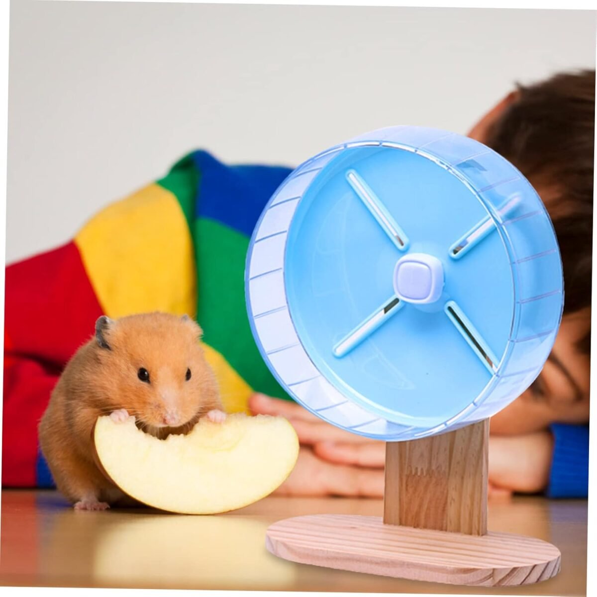 SUPVOX Wooden Hamster Wheel Base Stable Storage Holder for Hamster Running Wheel Silent Wheel Rack for Pets for Dwarf Hamsters and Mice - Image 10