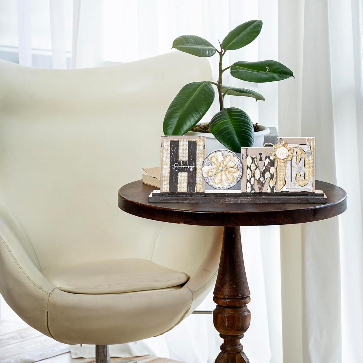 Young's Inc. Wood Block Tabletop Sign - Attractive Living Room Decor - Rustic Centerpiece Table Decorations - Home Decorations for Living Room - 17.5" W x 1.75" D x 7" H - Image 7