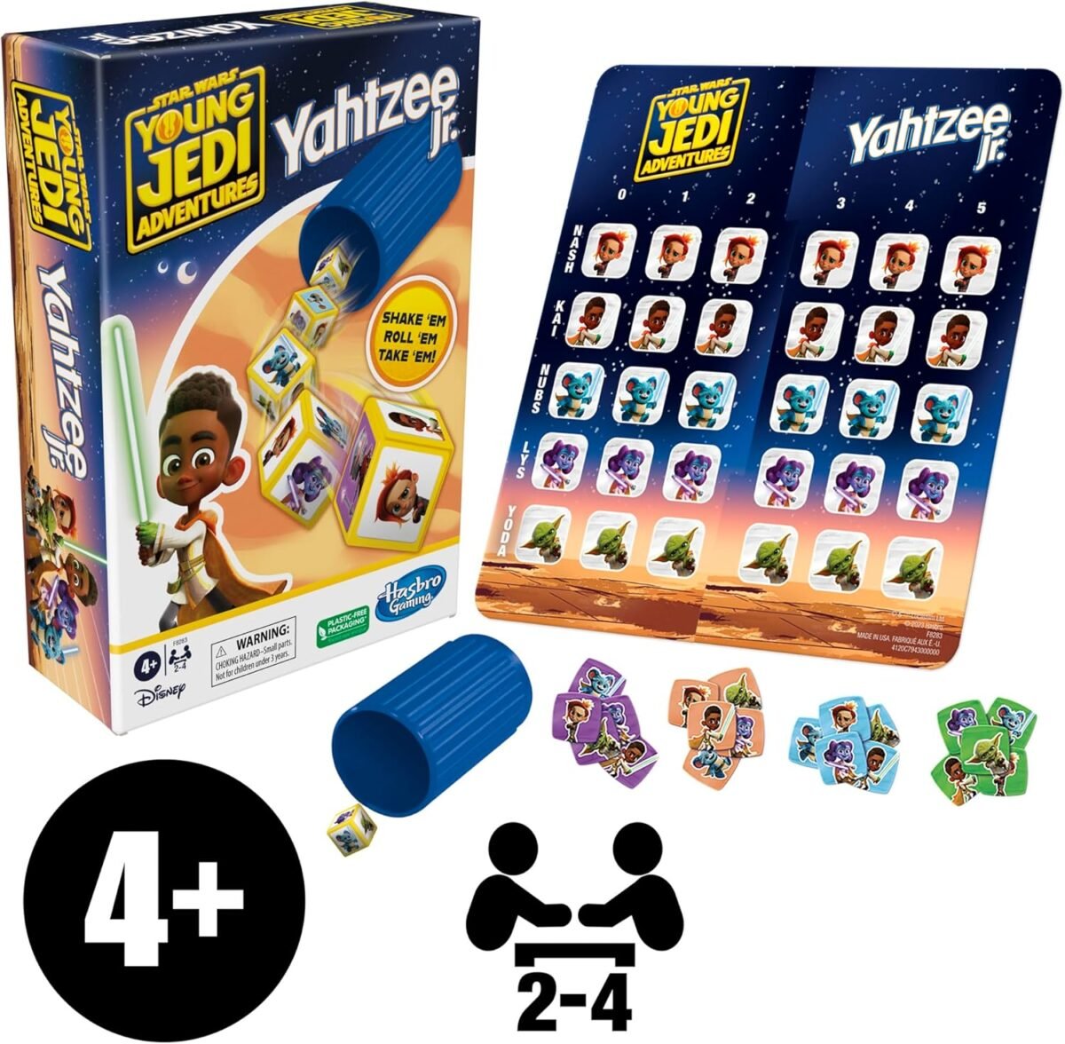 Hasbro Gaming Yahtzee Jr. Star War: Young Jedi Adventures Edition Board Game for Kids | Ages 4+ | 2-4 Players | Counting and Matching Games for Preschoolers - Image 4