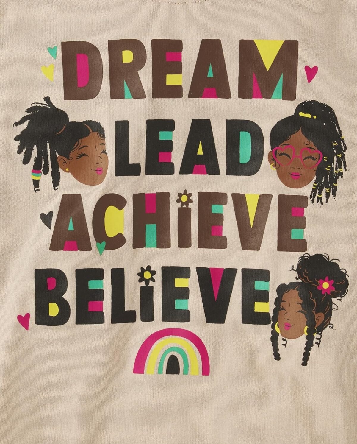 The Children's Place Girls' Kindness, Love, Equality Short Sleeve Graphic T-Shirts - Image 3