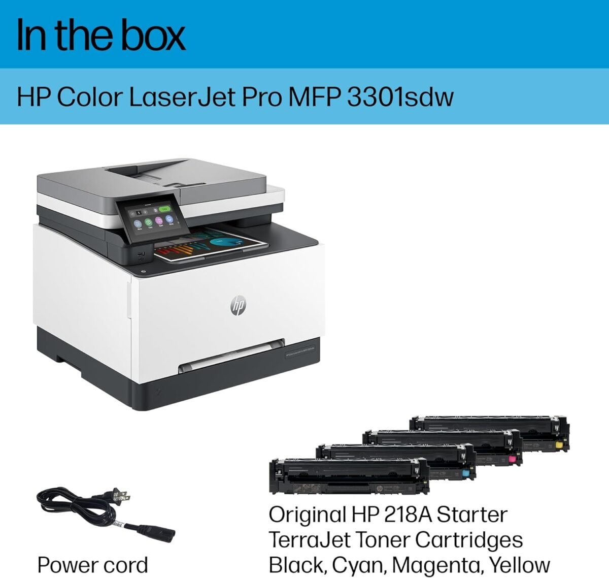 HP Color Laserjet Pro MFP 3301sdw Wireless All-in-One Color Laser Printer, Scanner, Copier, Best-for-Office (499Q3F) - Image 7