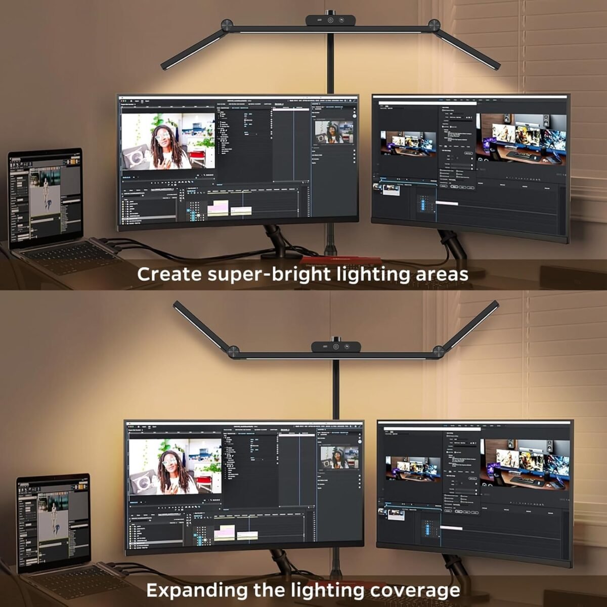 LED Desk Lamp with Clamp, 24W Architect Light, Auto-Dimming, Stepless Brightness Control, Atmosphere Lighting for Home Office - Image 3