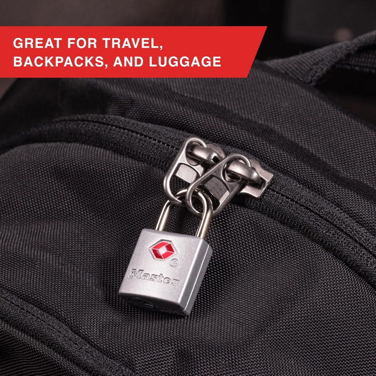 Master Lock TSA-Accepted Luggage Lock, 7/8 in. Wide, 4683Q (Pack of 4) Keyed Padlock, 4 Pack, Brass - Image 4