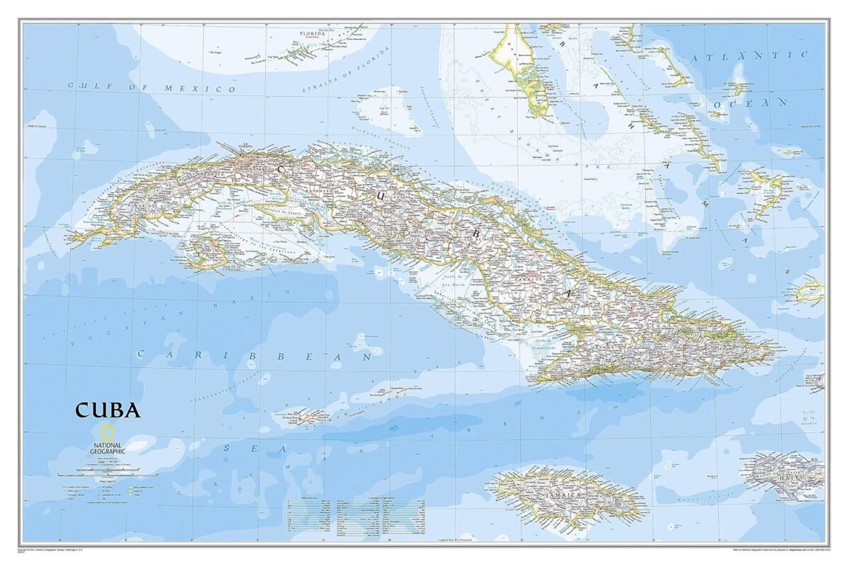 National Geographic Cuba Wall Map - Classic (Poster Size: 36 x 24 in) (National Geographic Reference Map) - Image 3