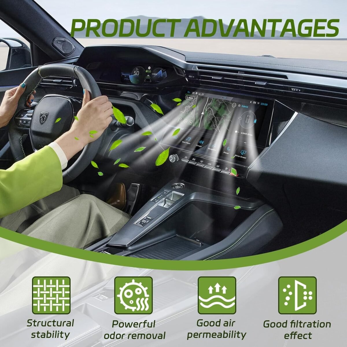 Cabin Air Filter with Activated Carbon, Car Fresh Breeze Air Filter Replacement for Car Passenger, Premium Cabin Air Filter includes Activated Carbon, Car Accessories - Image 4