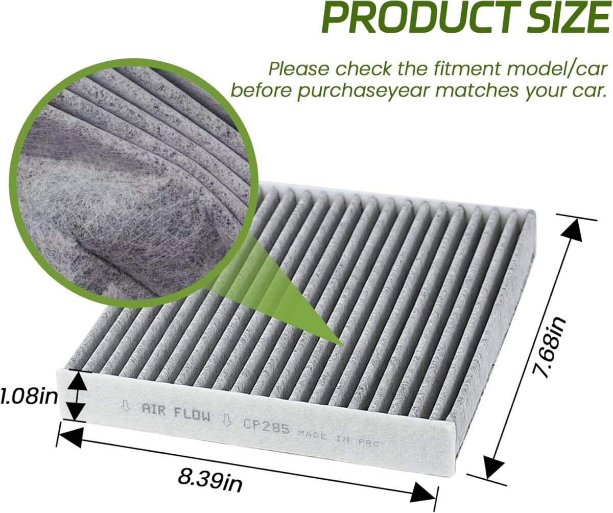 Cabin Air Filter with Activated Carbon, Car Fresh Breeze Air Filter Replacement for Car Passenger, Premium Cabin Air Filter includes Activated Carbon, Car Accessories - Image 5
