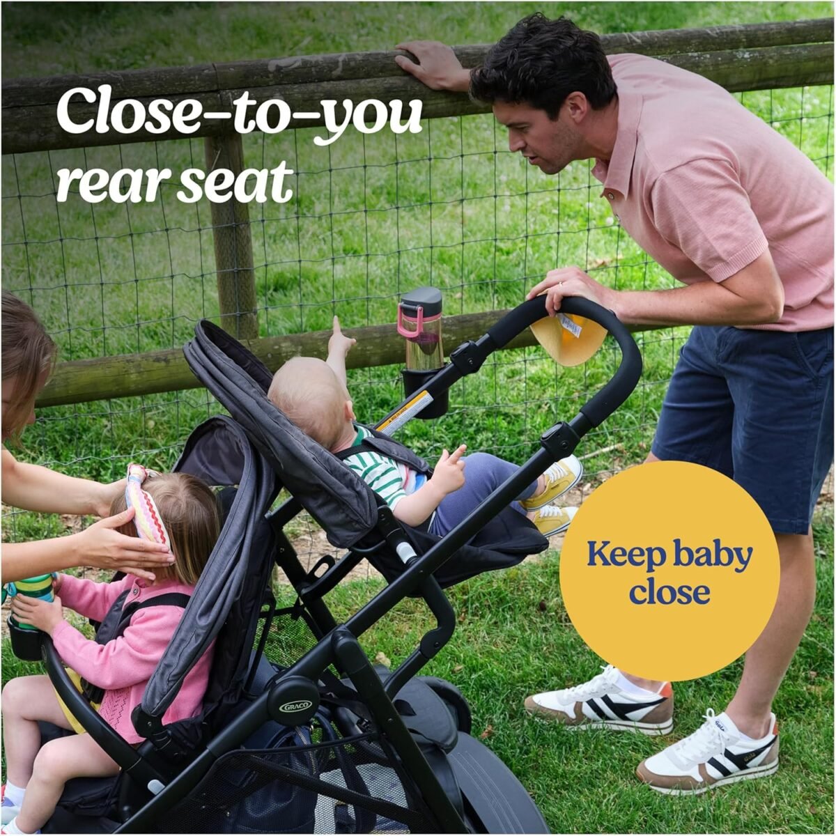 Graco Ready2Grow LX 2.0 Double Stroller Features Bench Seat and Standing Platform Options, Clark - Image 5