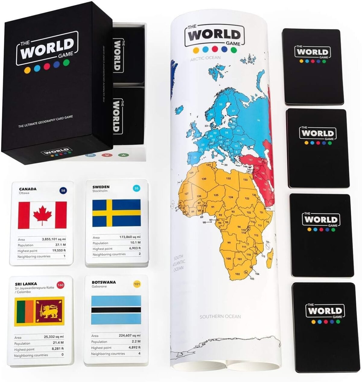 The World Game - Geography Card Game - Educational Games for Kids, Family and Adults - Cool Learning Gift Idea for Teenage Boys & Girls 8-12 with Map - Image 4