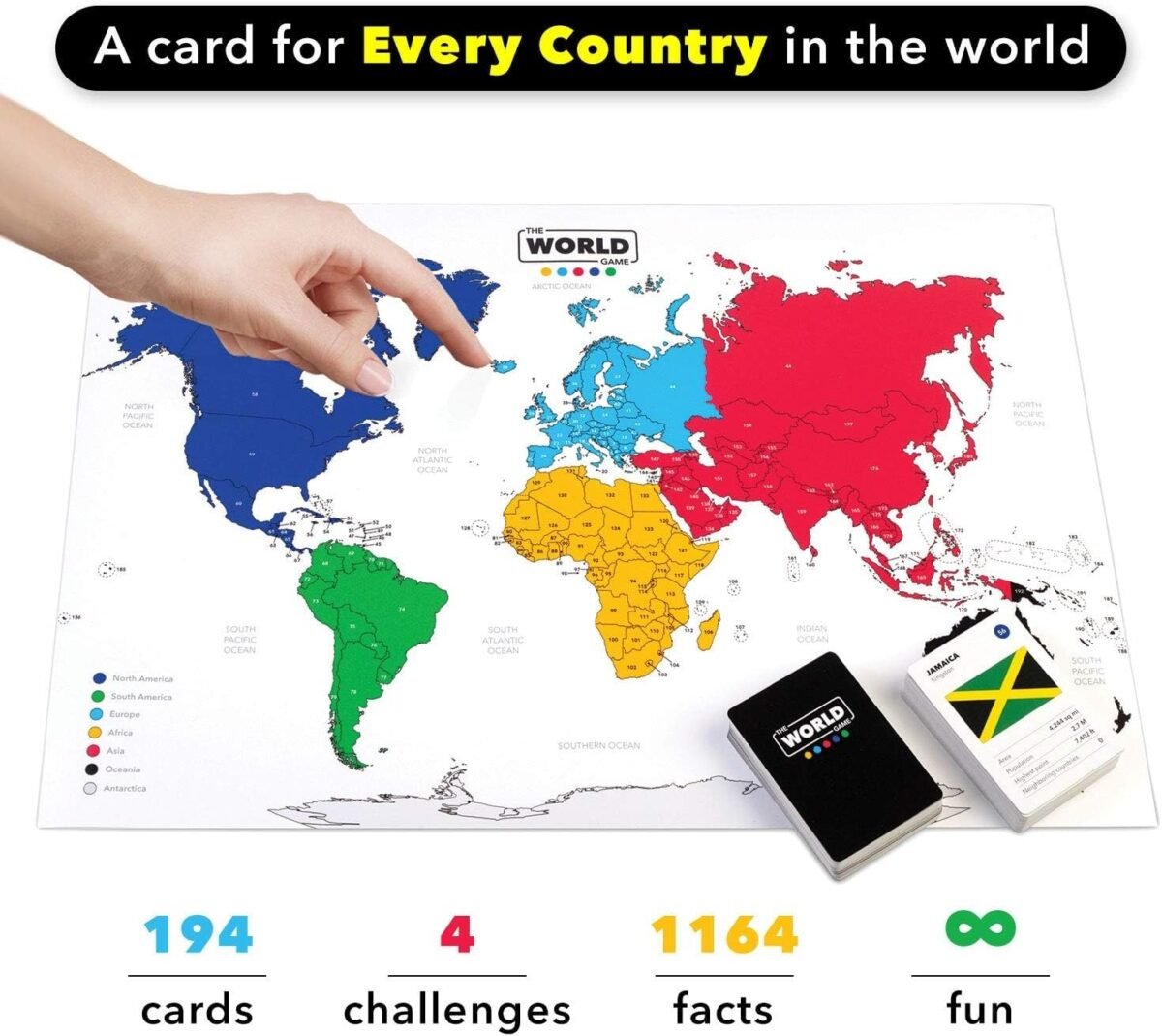 The World Game - Geography Card Game - Educational Games for Kids, Family and Adults - Cool Learning Gift Idea for Teenage Boys & Girls 8-12 with Map - Image 5
