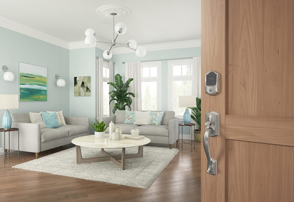 Schlage BE499WB CAM 619 Encode Plus WiFi Deadbolt Smart Lock, Keyless Entry Touchscreen Door Lock with Camelot Trim, Satin Nickel - Image 11