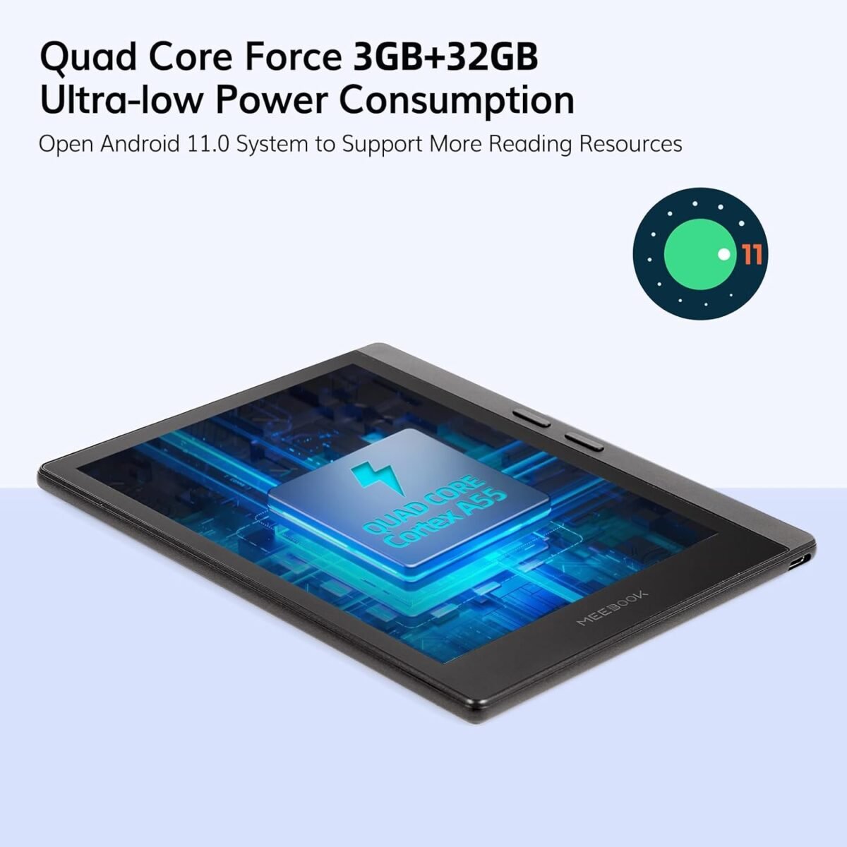 Meebook E-Reader M7 | 6.8' Eink Carta Screen | 300PPI Smart Light | Android 11 | Ouad Core Processor | Out Speaker | Support Google Play Store | 3GB+32GB Storage | Micro-SD Slot | Gray - Image 3