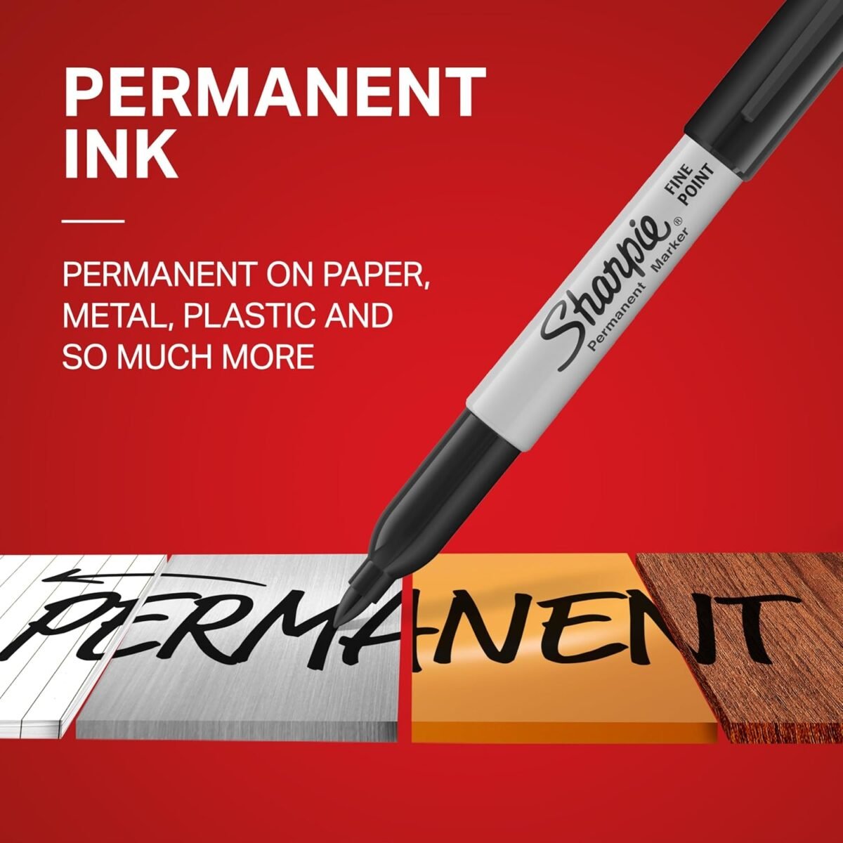 Sharpie Permanent Markers Bulk Set, Fine Tip Markers Set, Markers For Plastic, Metal, Wood, And More, Black, 36 Count - Image 3