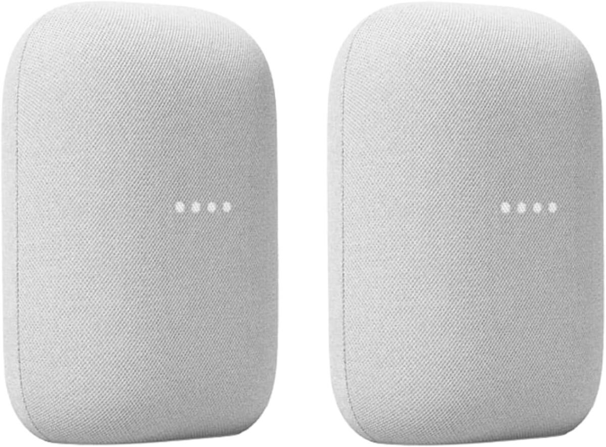 Google Audio (2-Pack) Smart Speakers – Wireless Bluetooth & Wi‑Fi Home Speaker Bundle with Powerful Stereo Sound, Multi-Room Audio Assistant Voice Control - Image 3