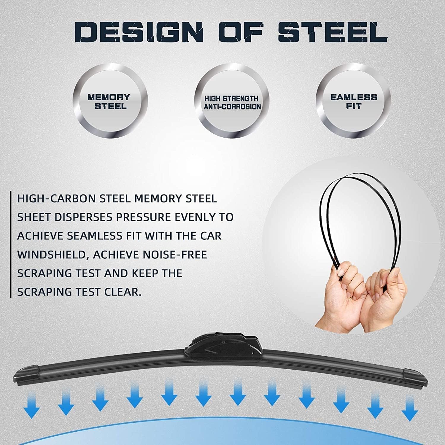 3 Wipers Replacement for Kia Sportage 2017-2022 Hyundai Santa Fe 2019-2023 Kia Sorento 2016-2020 Windshield Wiper Blades with Rear 26"+16"+11inch - Image 3