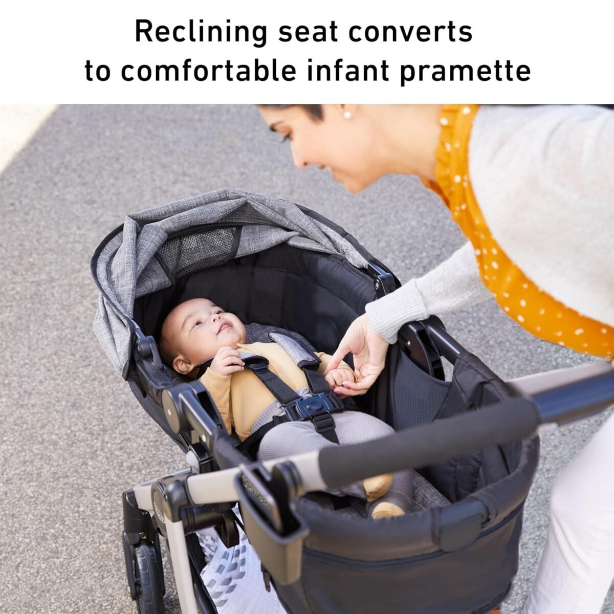 Graco Modes Pramette Travel System | Stroller & Car Seat Combo | 3-in-1 Stroller Modes | Includes Graco SnugRide 35 Infant Car Seat | Ellington - Image 3