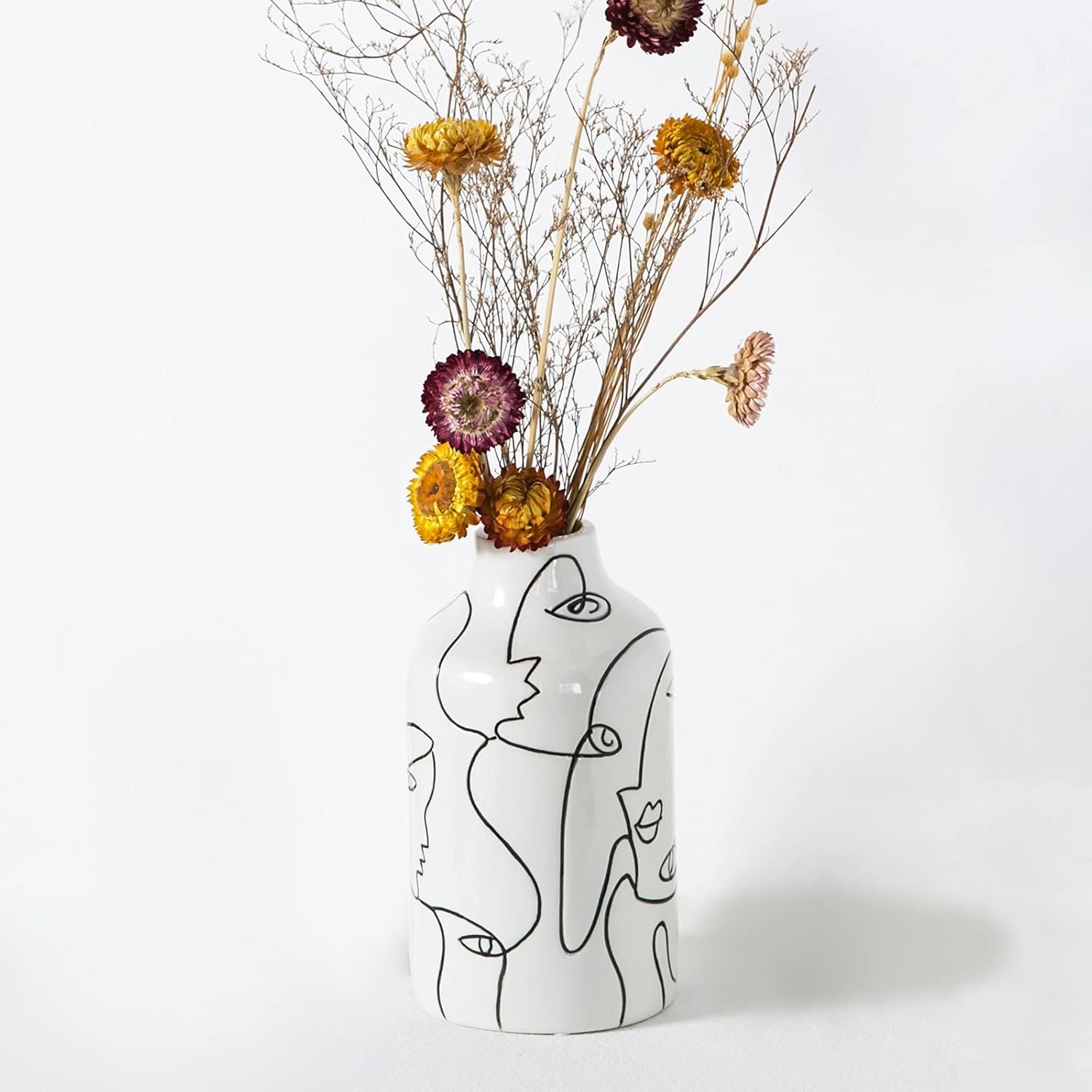 Kimdio Ceramic Vase for Home Decor, Abstract Irregular Design Flower Vase, Living Room Decor Minimalist Decorative Vases for Pampas Grass - Image 6