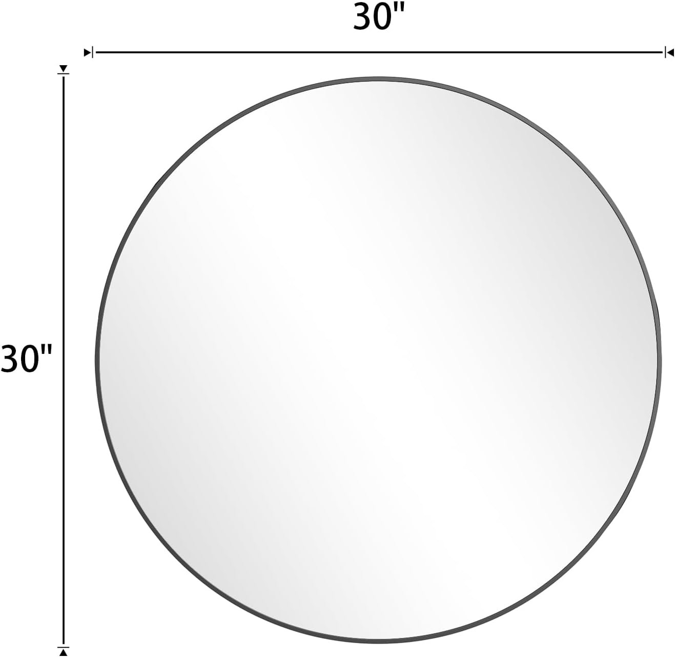 BEAUTYPEAK 30 Inch Round Mirror, Metal Frame Circle Mirror, Wall Mounted for Entryway, Bathroom, Vanity, Living Room, Black - Image 6