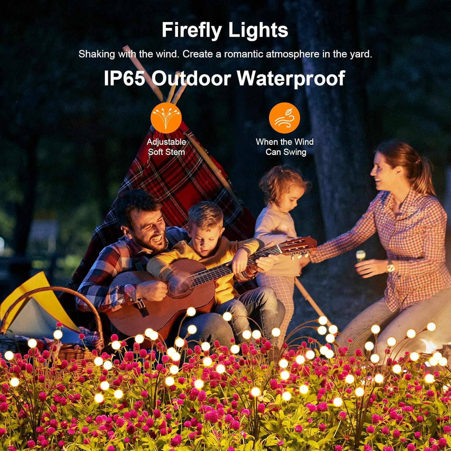 ASMAD Solar Lights Outdoor(4-Pack, 32 LEDs), Solar Garden Lights, Outdoor Decorations, Firefly Light for Patio Decor, Big Bulb, Unique Gifts for Women, Gifts for Grandma - Image 5