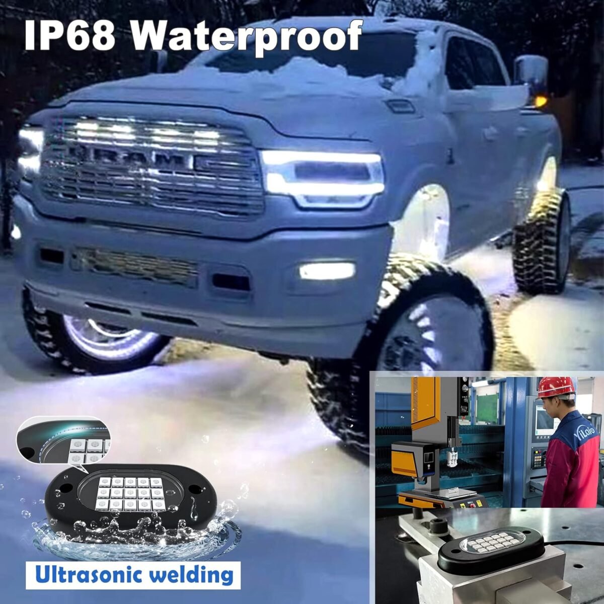 YiLaie RGB LED Rock Lights 14 Pods, 210 LEDs Lights with Phone App/Remote Control & Timing & Music Mode Rock Lights Kits, Waterproof Underglow Light for ATV RZR UTV SUV Off Road AUTO Motorcycle - Image 4