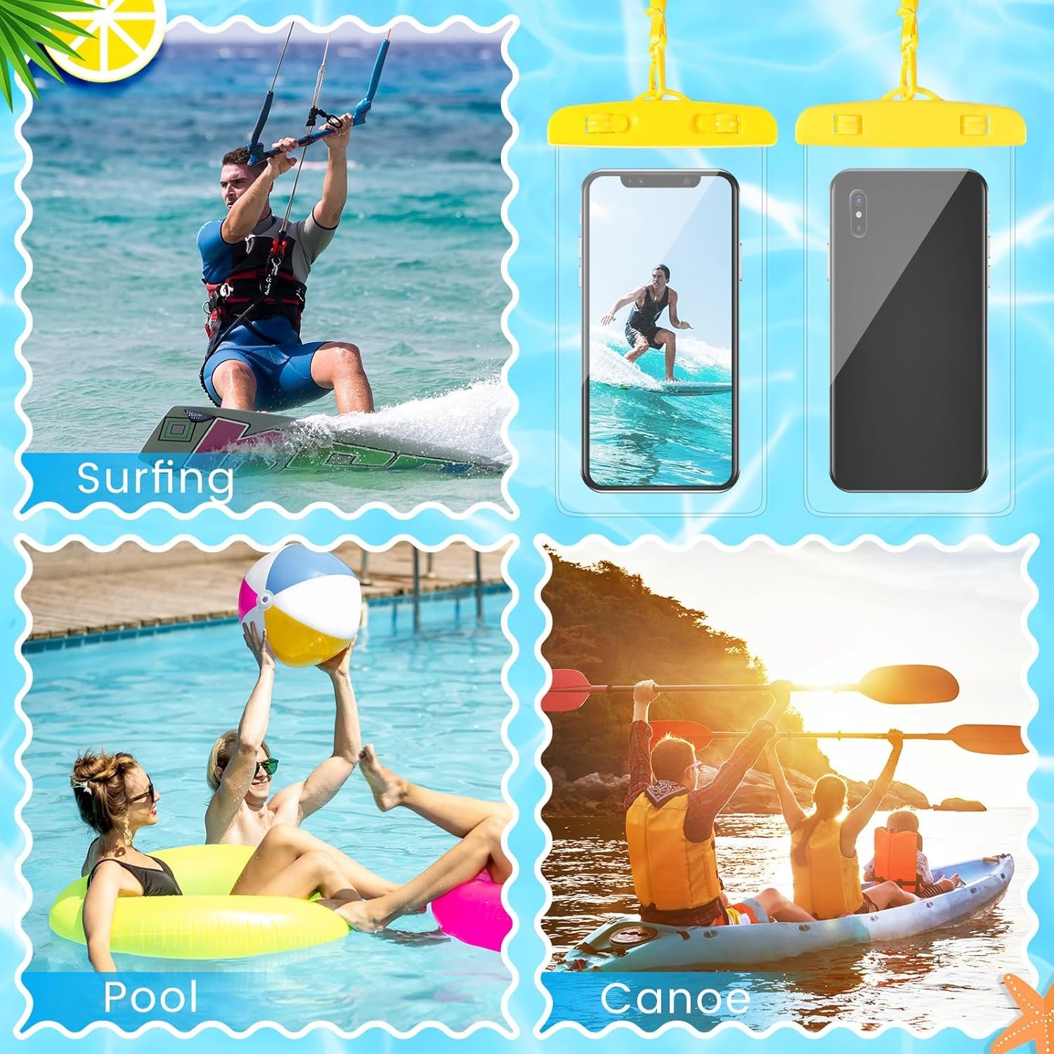 Flutesan 40 Pack Universal Clear Waterproof Phone Pouch Cell Phone Pouch Dry Bag Waterproof Cases Bag with Lanyard for Outdoor Sport Water Games Protect, up to 7 Inches(Varicolored) - Image 7