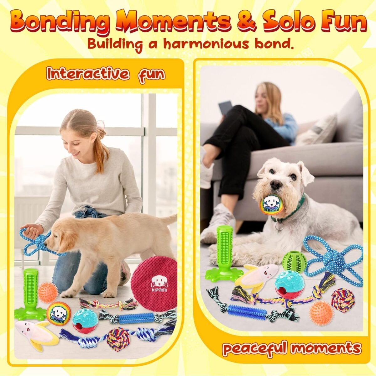 KIPRITII 25 Pack Various Puppy Dog Toys for Teething, Entertainment & Interaction, Puppy Chew Toys Pack with Rope Toy, Treat Balls and Dog Squeaky Toys for Puppy & Small Dogs - Image 6