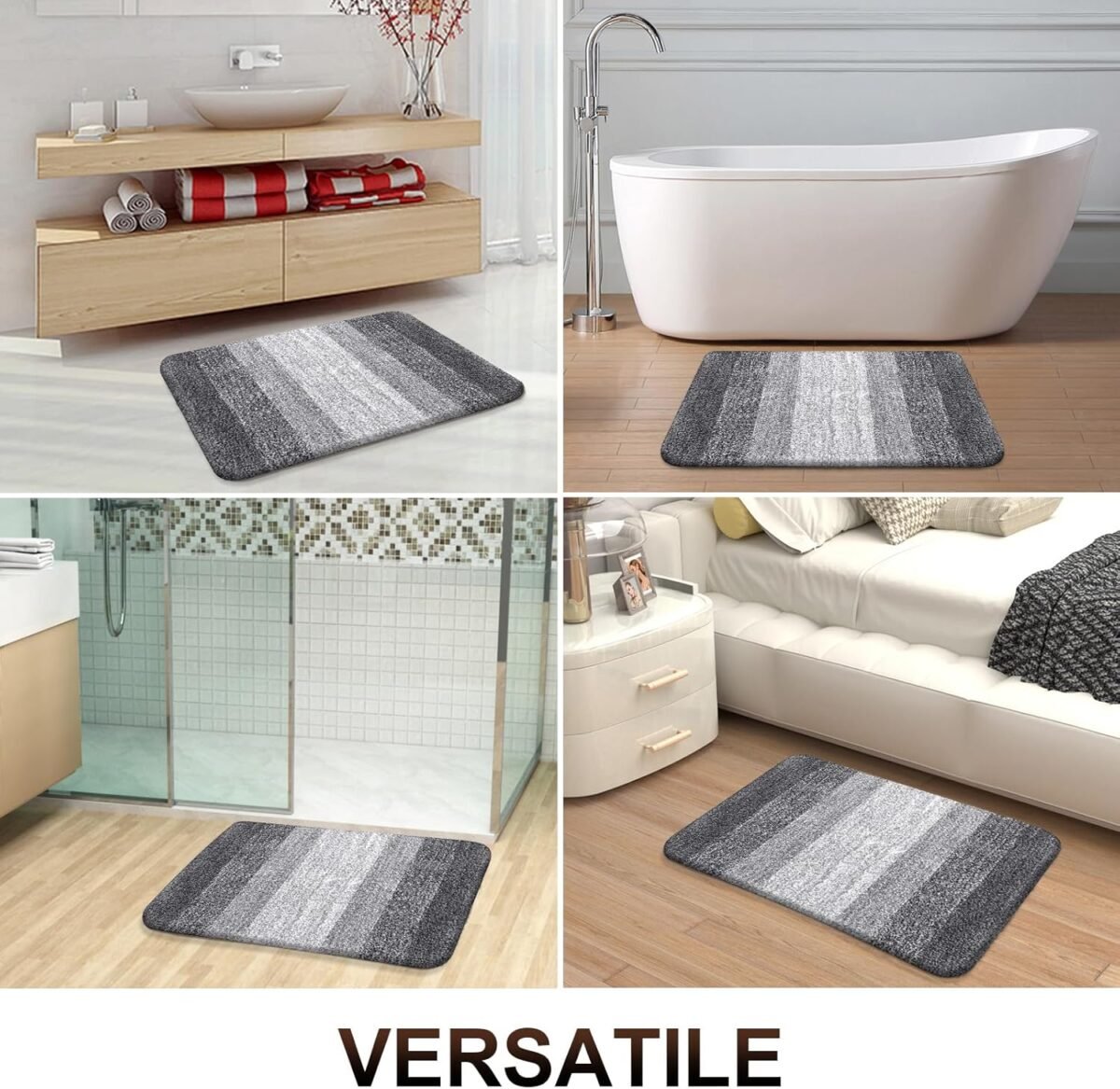 OLANLY Bathroom Rugs Mat 30x20, Extra Soft Absorbent Microfiber Bath Rugs, Rubber Backing, Quick Dry, Machine Washable Bath Mats for Bathroom Floor, Tub, Shower and Home Decor Accessories, Grey - Image 8