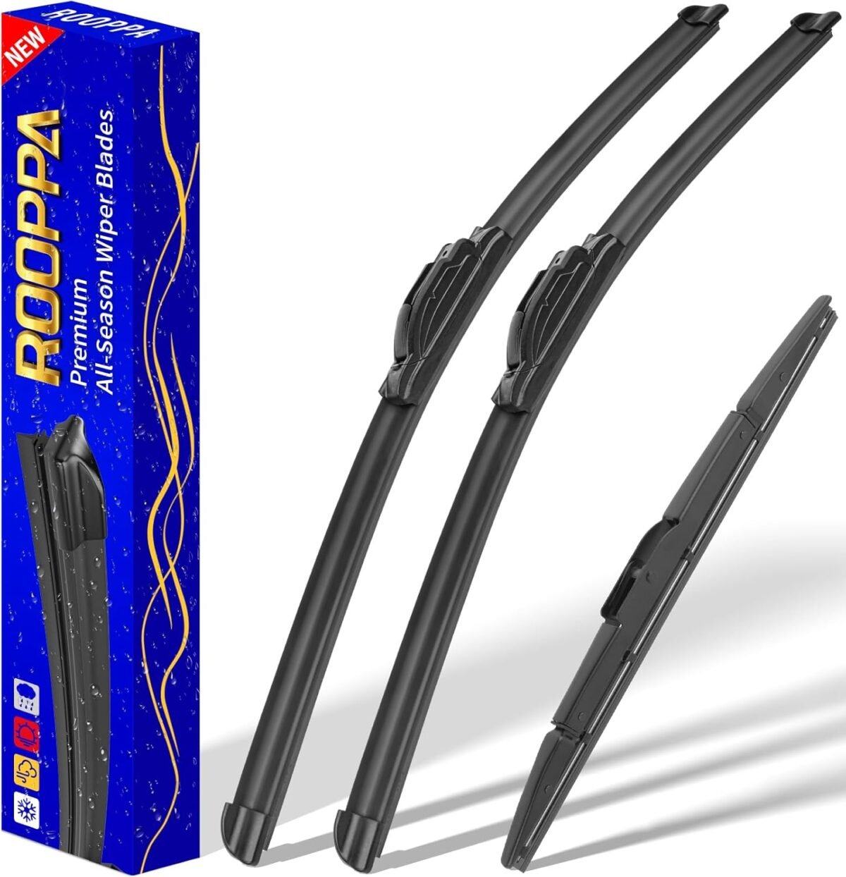 3 wipers Replacement for 2012-2016 Honda CRV CR-V, Windshield Wiper Blades Original Equipment Replacement - 26"/16"/13" (Set of 3) U/J HOOK - Image 2