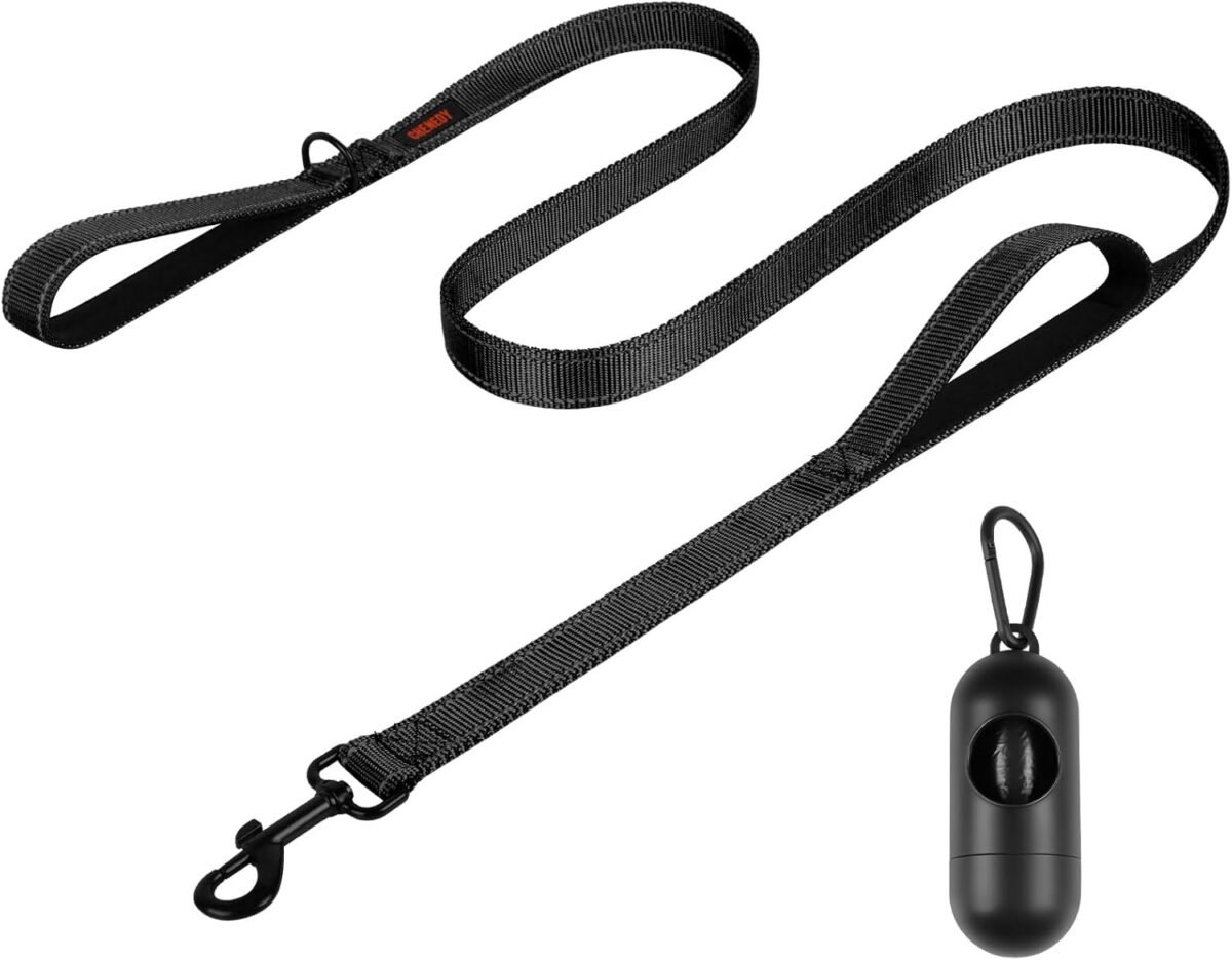 Dog Leash, Heavy Duty Dog Leash, Dog leashes for Large Dogs Heavy Duty Double Handle Dog Leash, Reflective Training Lead, Perfect for Medium to Large Dogs(6FTBlack.) - Image 2