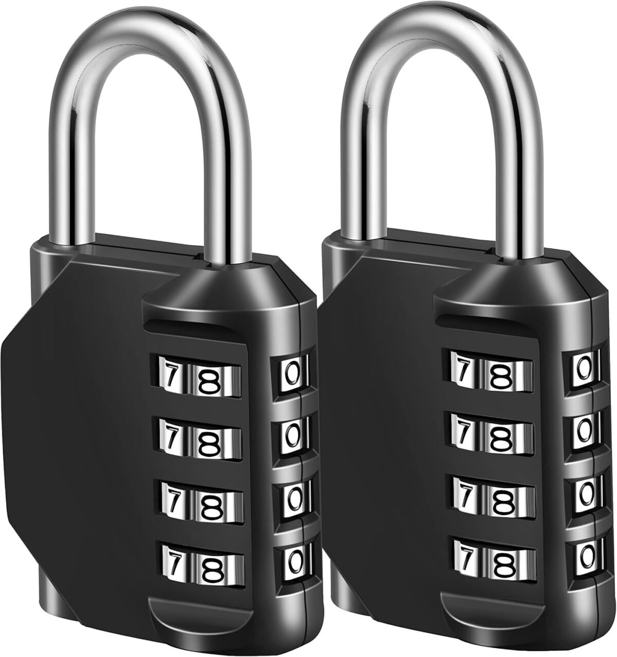 Fayleeko Combination Lock, 4 Digit Padlock for School Gym Sports Locker, Fence, Toolbox, Case, Hasp Cabinet Storage (2 Pack, Black) - Image 2