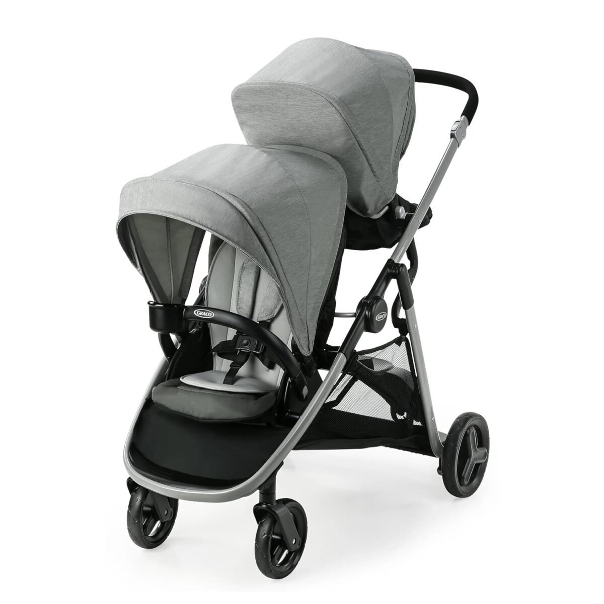 Graco Ready2Grow LX 2.0 Double Stroller Features Bench Seat and Standing Platform Options, Clark - Image 2