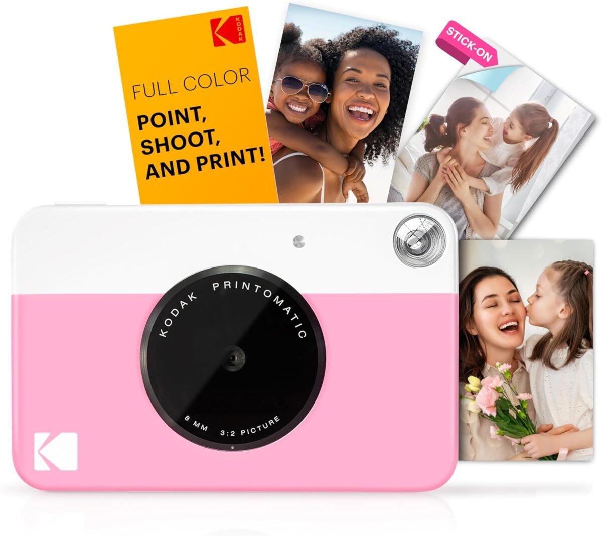 KODAK Printomatic Full-Color Instant Print Digital Camera - Colorful Photos On Zink 2x3" Sticky-Back Photo Paper - 5MP, Portable, Creative Fun Gift for Birthday, Christmas, Holiday - Pink - Image 2