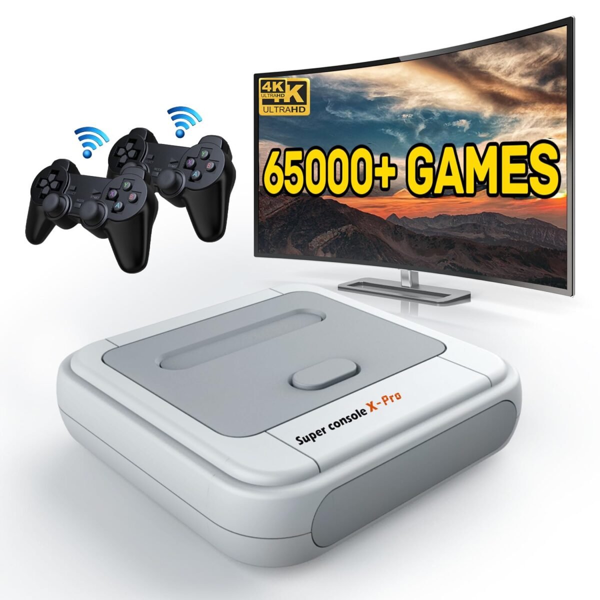Kinhank 2025 Upgrade Retro Game Console,Super Console X PRO Emulator Console with 65000+ Games,70+Emulators,Dual System,4K TV,5 Players,LAN/WiFi,Durable Controllers,Best Gifts - Image 2