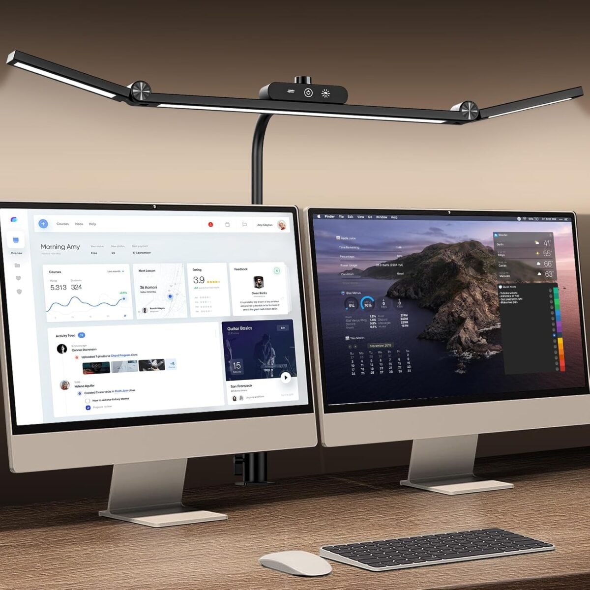 LED Desk Lamp with Clamp, 24W Architect Light, Auto-Dimming, Stepless Brightness Control, Atmosphere Lighting for Home Office - Image 2