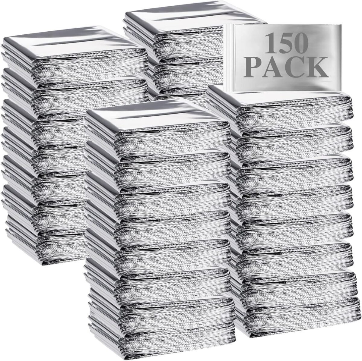 Macarrie Emergency Blanket Bulk Survival Thermal Silver Foil Reflective Blankets Pack for Cold Outdoors Camping Hiking First Aid Shelter Space Emergency Supplies Set - Image 2