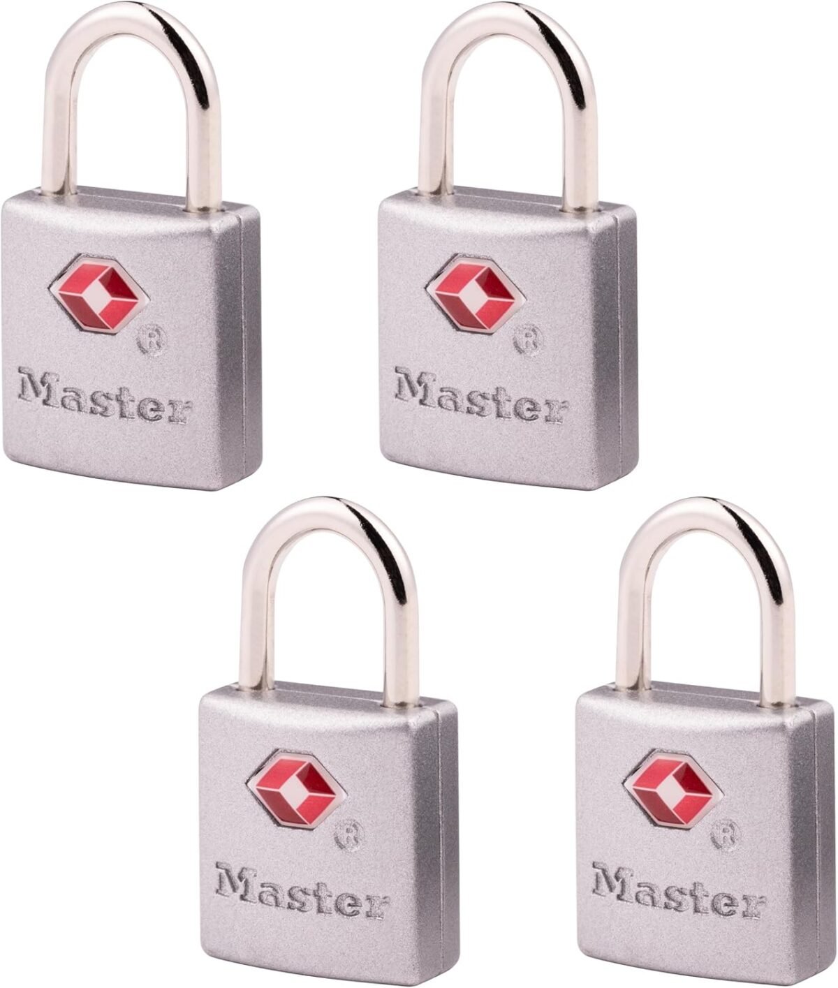 Master Lock TSA-Accepted Luggage Lock, 7/8 in. Wide, 4683Q (Pack of 4) Keyed Padlock, 4 Pack, Brass - Image 2